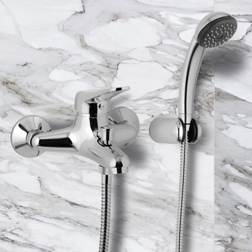 Wall Mount Tub Faucet with Hand Shower Wall Mount Tub Faucet with Hand Shower Remer K02